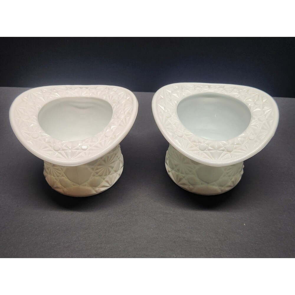 Fenton Daisy Button Top Hat Lot Of 6 Amberina x2 White x2 Yellow And Green - Picture 14 of 15